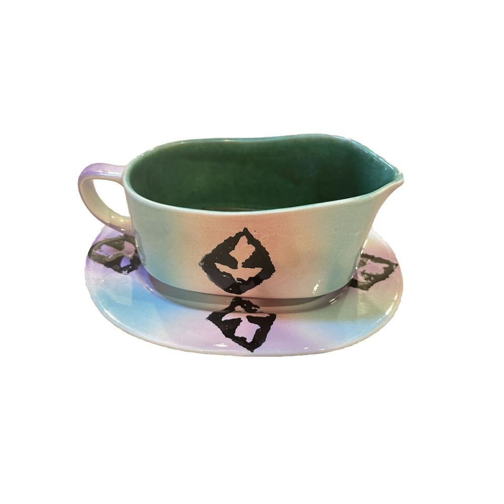 Bob Steiner  New Zealand Ceramics Gravy Boat‎ And Plate EIDO Collection EUC - Picture 2 of 16